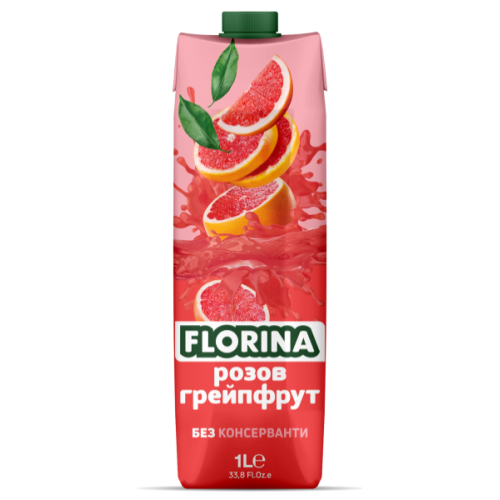 ФЛОРИНА ПЛОД.НАПИТКА 1Л РОЗОВ ГРЕЙПФРУТ 48пр/1174/