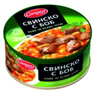 КОМПАС СВИНСКО МЕСО С БОБ 300ГР.