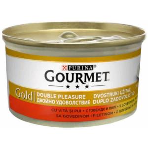 ГУРМЕТ ГОЛД 85G ДВОЙНО/ГОВЕЖДО И ПИЛЕ