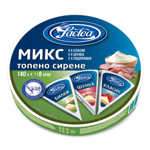ЛАКТЕА ТОПЕНО СИРЕНЕ 0.140 МИКС /КЛАСИК, ШУНКА, БИЛКИ/