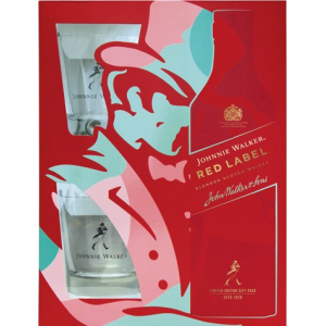 УИСКИ ДЖОНИ УОКЪР 0.700 ЧЕРВЕН ЕТИКЕТ+2 ЧАШИ