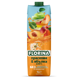 ФЛОРИНА 100пр СОК 1Л ПРАСКОВА/ЯБЪЛКА/1419/