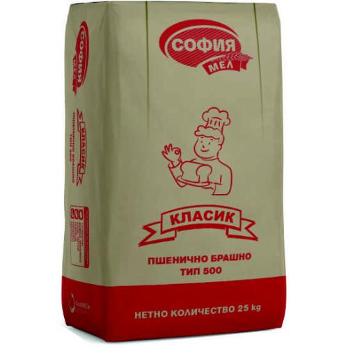 БРАШНО СОФИЯ 25кг ТИП 500 КЛАСИК/ЧЕРВЕН ЗА ЗАКУСКИ