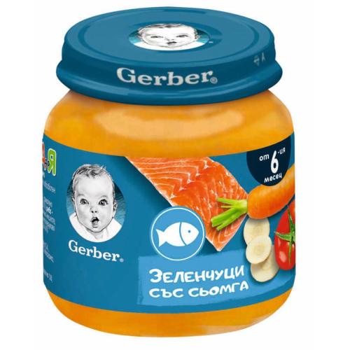 ГЕРБЕР ПЮРЕ 0.125 ЗЕЛЕНЧУЦИ/СЬОМГА ГЕРБЕР ПЮРЕ 0.125 ЗЕЛЕНЧУЦИ/СЬОМГА