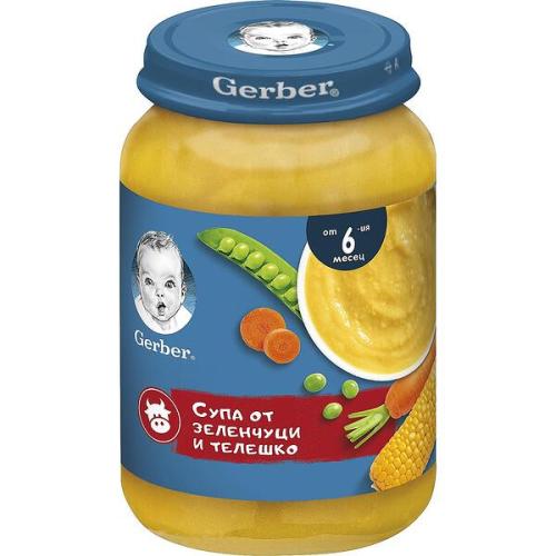 ГЕРБЕР ПЮРЕ 0.190 ЗЕЛЕНЧ.СУПА С ТЕЛЕШКО