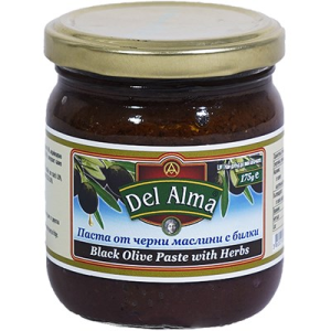 ДЕЛ АЛМА ПАСТА ЧЕРНИ МАСЛИНИ С БИЛКИ 0.175