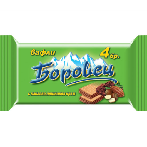 ОБИКНОВЕНИ ВАФЛИ БОРОВЕЦ КАКАО ЛЕШНИК 4бр