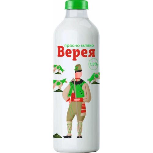 ВЕРЕЯ ПРЯСНО МЛЯКО 1л 1.5% БУТИЛКА