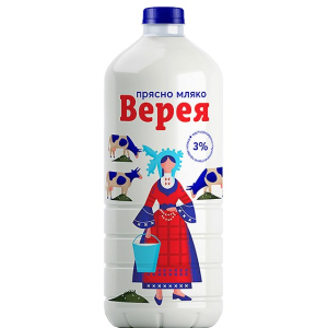 ВЕРЕЯ ПРЯСНО МЛЯКО 2л 3% БУТИЛКА