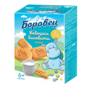 БЕБЕШКИ БИСКВИТИ БОРОВЕЦ С МЛЯКО 100г КУТИЯ (6м+)