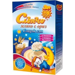 СЛЪНЧО КАША 0.200 МЛЯКО С ОРИЗ СЛАДЪК СЪН /0237/