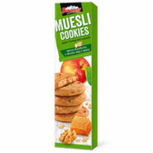 МЮСЛИ БИСКВИТИ БОРОВЕЦ С ЯБЪЛКА, МЕД И ОРЕХИ 110г