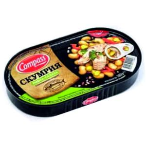 КОМПАС СКУМРИЯ ФИЛЕ РИБНА САЛАТА 0.180