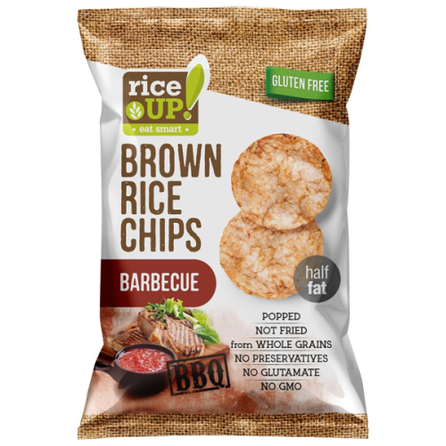 RICE UP ПЪЛНОЗЪРНЕСТ ОРИЗОВ ЧИПС БАРБЕКЮ 60 G
