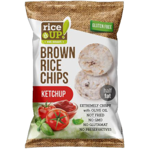 RICE UP ПЪЛНОЗЪРНЕСТ ОРИЗОВ ЧИПС КЕТЧУП 60G