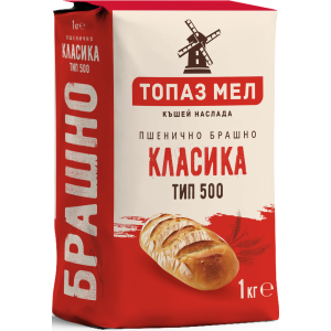 ТОПАЗ МЕЛ БРАШНО 1кг т.500 КЛАСИКА