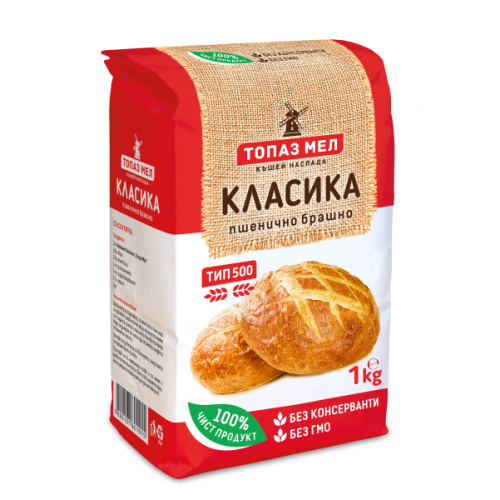 ТОПАЗ МЕЛ БРАШНО 1кг т.500 КЛАСИКА