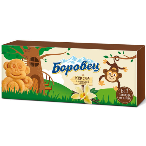 КЕКСЧЕ БОРОВЕЦ С ВАНИЛОВ ПЪЛНЕЖ КУТИЯ 120г