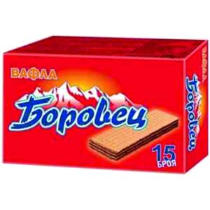 ОБИКНОВЕНИ ВАФЛИ БОРОВЕЦ 15бр КУТ 375гр