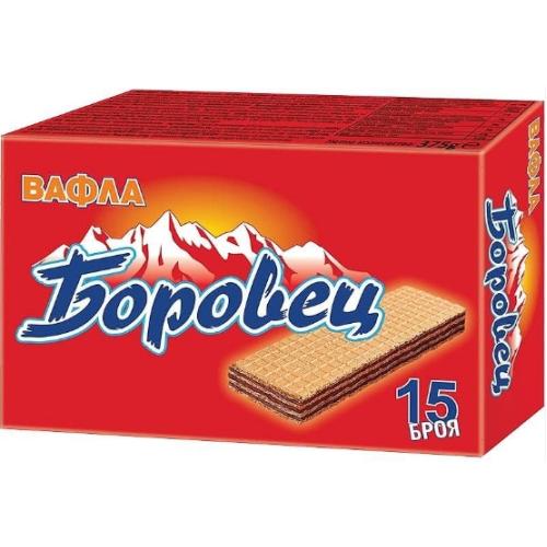 ОБИКНОВЕНИ ВАФЛИ БОРОВЕЦ 15бр КУТ 375гр