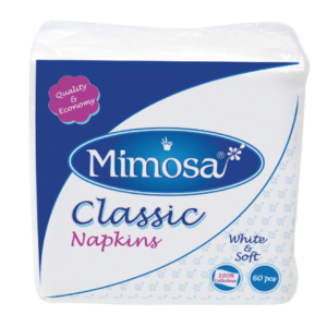 МИМОЗА САЛФЕТКИ 33х33 60бр БЕЛИ/2300/