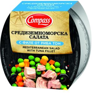 КОМПАС СРЕДИЗЕМНОМОРСКА САЛАТА С ФИЛЕ ОТ РИБА ТОН 0.160