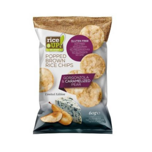 RICE UP ПЪЛНОЗЪРНЕСТ ОРИЗОВ ЧИПС КАРАМЕЛИЗИРАНА КРУША И ГОРГОНЗОЛА 60G