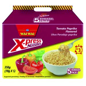 ИНСТАНТНИ СПАГЕТИ WAI WAI X-PRESS 5x0.070 ДОМАТИ И ЧУШКИ /0961/