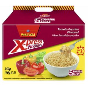 ИНСТАНТНИ СПАГЕТИ WAI WAI X-PRESS 5x0.070 ДОМАТИ И ЧУШКИ /0961/