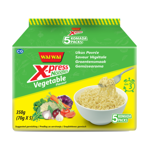 ИНСТАНТНИ СПАГЕТИ WAI WAI X-PRESS 5x0.070 ЗЕЛЕНЧУЦИ /0978/