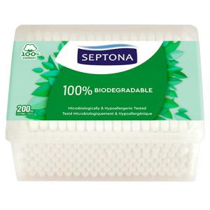 СЕПТОНА БИОРАЗГРАДИМИ КЛЕЧКИ ЗА УШИ 200бр ПЛОСКА КУТИЯ