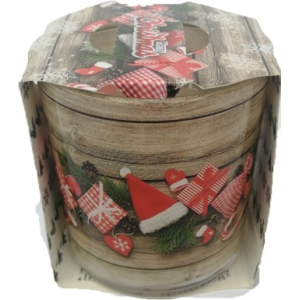 АРОМАТНА СВЕЩ В ТЯСНА ЧАША КОЛЕДНА ШАПКА