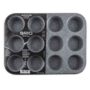 БРИО BLACK STONE-ФОРМА ЗА МЪФИНИ 12 БРОЯ, 35X26.5X3 СМ
