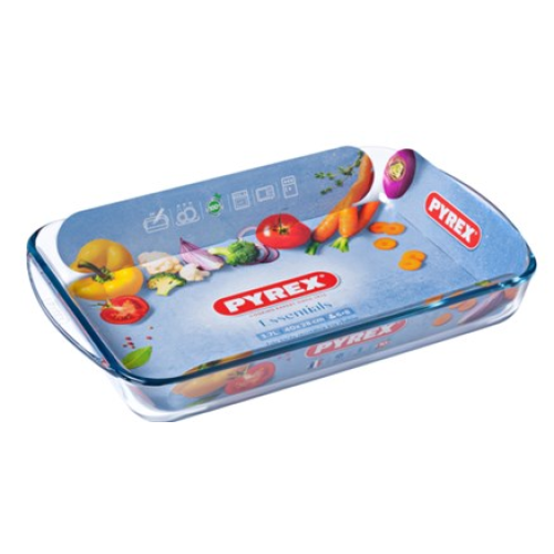 БРИО  - PYREX - ESSENTIALS - ТАВА ПРАВОЪГЪЛНА С ДРЪЖКИ - 40X27X6СМ - 3.7Л - 239B000/7346