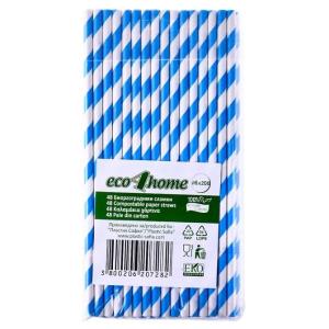 ПЛАСТИК ХАРТИЕНИ СЛАМКИ СИНИ Ф6 20см 48бр