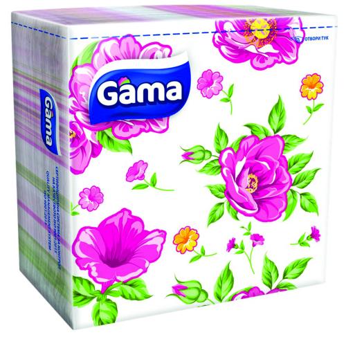 ГАМА САЛФЕТКИ 28/28 ПЕЧАТ 60бр /0114/