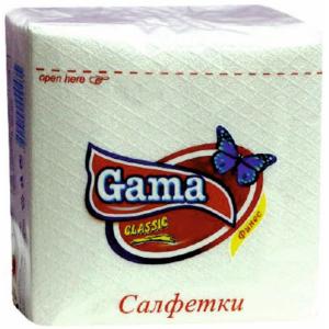 ГАМА САЛФЕТКИ 28/28 МЕКИ БЕЛИ 70бр /0435/
