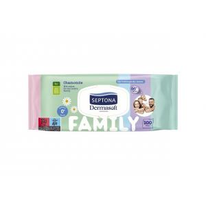 СЕПТОНА DERMASOFT МОКРИ ПОЧИСТВАЩИ КЪРПИ ЗА ЦЯЛОТО СЕМЕЙСТВО FAMILY 100бр С КАПАК