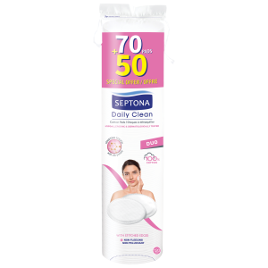 СЕПТОНА ТАМПОНИ ЗА ГРИМ ДВУЛИЦЕВИ 70+50 С КОПРИНЕНИ ПРОТЕИНИ