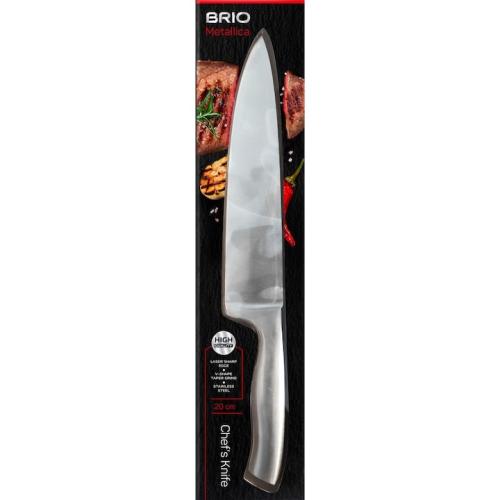 BRIO METALLICA - НОЖ НА ГЛАВНИЯ ГОТВАЧ 20СМ, ИНОКСОВА ДРЪЖКА, КУТИЯ
