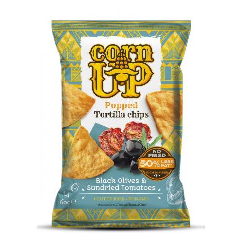 ЦАРЕВИЧЕН ТОРТИЛА ЧИПС RICE UP 0.060 ЧЕРНИ МАСЛИНИ И СУШЕНИ ДОМАТИ /5342/