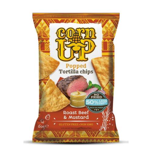 ЦАРЕВИЧЕН ТОРТИЛА ЧИПС RICE UP 0.060 ПЕЧЕНО ГОВЕЖДО И ГОРЧИЦА /5359/