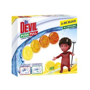 ДИСКОВЕ ЗА ТОАЛЕТНА DR. DEVIL PUSH PULL 2 ДОЗИ LEMON FRESH