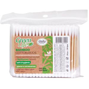 ГРИЙН ЛАЙФ КЛЕЧКИ ЗА УШИ 200бр БАМБУК ПЛИК