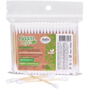 ГРИЙН ЛАЙФ КЛЕЧКИ ЗА УШИ 100бр БАМБУК ПЛИК