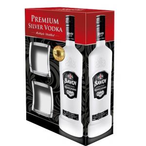 ВОДКА САВОЙ СИЛВЪР 1л + 2 ЧАШИ