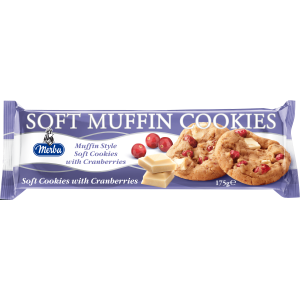 МЕРБА МЕКИ БИСКВИТИ С ЧЕРВЕНА БОРОВИНКА И БЯЛ ШОКОЛАД 0.175 /5001/