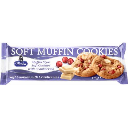 МЕРБА МЕКИ БИСКВИТИ С ЧЕРВЕНА БОРОВИНКА И БЯЛ ШОКОЛАД 0.175 /5001/