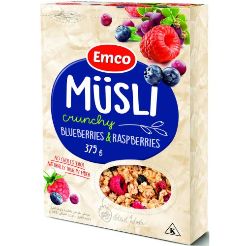 ЕМКО КРЪНЧИ МЮСЛИ 0.375 БОРОВИНКИ И МАЛИНИ /2515/