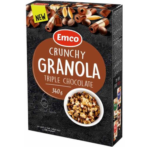 ЕМКО КРЪНЧИ МЮСЛИ 0.340 ГРАНОЛА С ТЪМЕН. МЛЕЧЕН И БЯЛ ШОКОЛАД /8615/